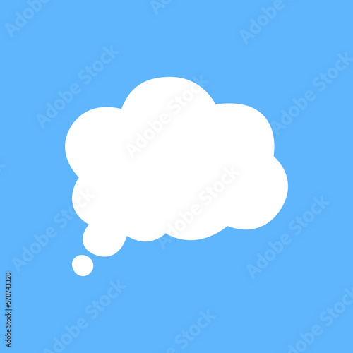 White speech bubbles vector element on blue background, Text balloon, Vector icon.