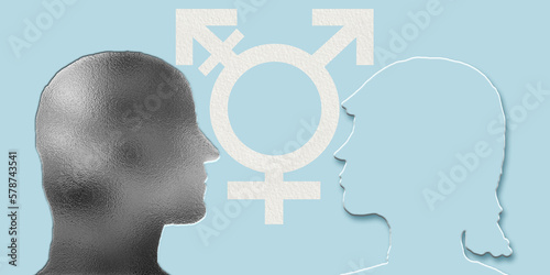Gender identity, dysphoria, transgender concept.