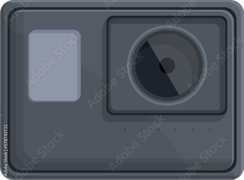 Recorder camera icon cartoon vector. Go pro action. Car dashcam
