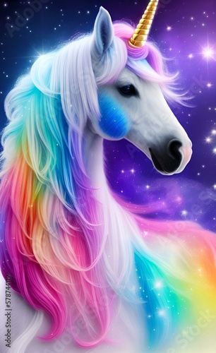 unicorn horse in night