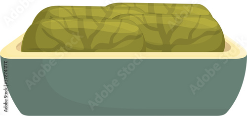 Green dolma icon cartoon vector. Dinner food. Meat menu