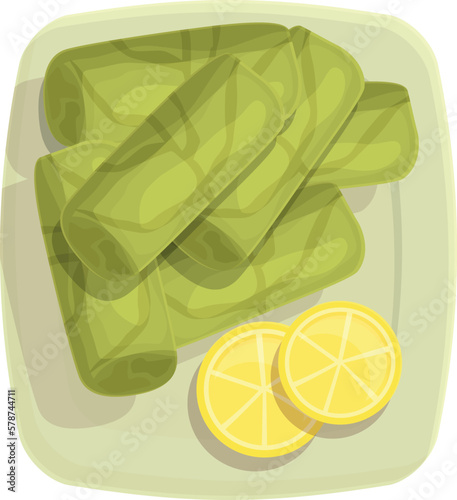 Diet dolma icon cartoon vector. Leaf cuisine. Meal dish