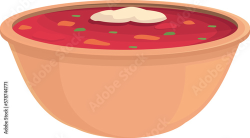 Borsch icon cartoon vector. Healthy food. Organic soup