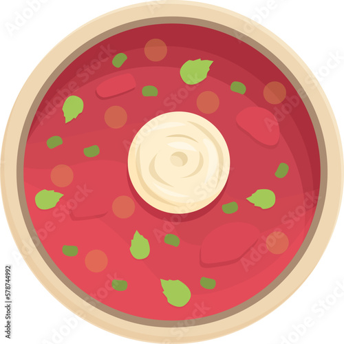 Organic borsch icon cartoon vector. Dish recipe. Spice food