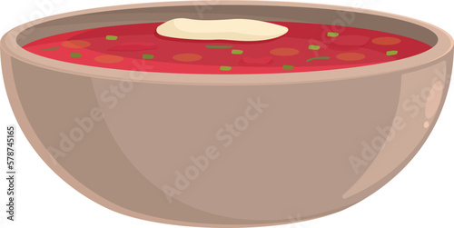 Borsch cuisine icon cartoon vector. Food soup. Dinner lunch
