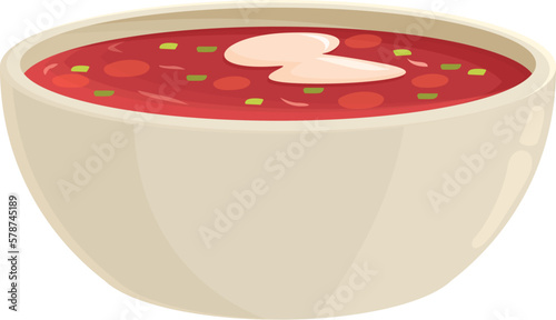 Borsch lunch icon cartoon vector. Food soup. National spice
