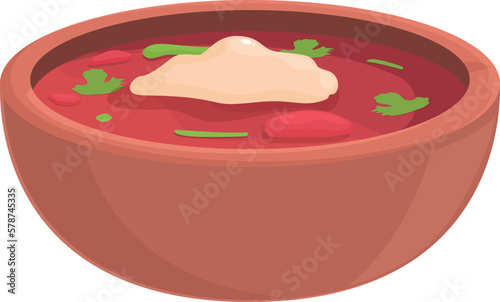 Cream soup icon cartoon vector. Dish food. Garlic dinner