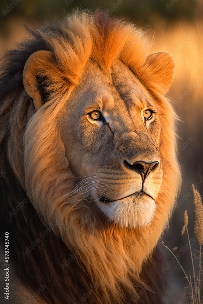 Portrait Illustration of a Lion - Created with generative ai