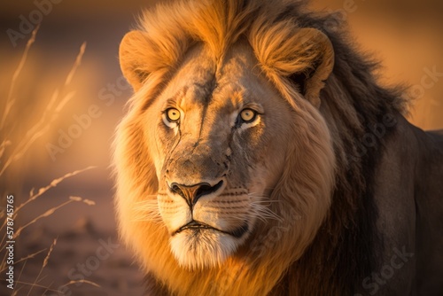Portrait Illustration of a Lion - Created with generative ai © Rieth