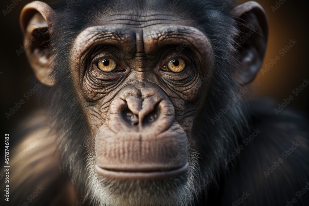 Illustration of a chimpanze - Created with generative ai Illustration of a chimpanze - Created with generative ai