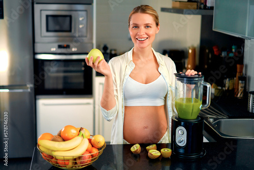 Pregnant woman at home