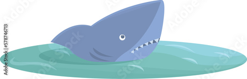 Attack shark icon cartoon vector. Danger sign. Summer board