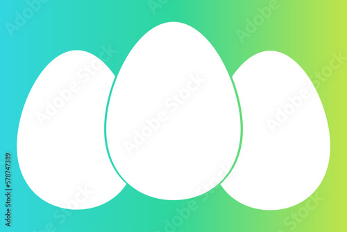 Easter eggs green and blue card background. Vector illustration.