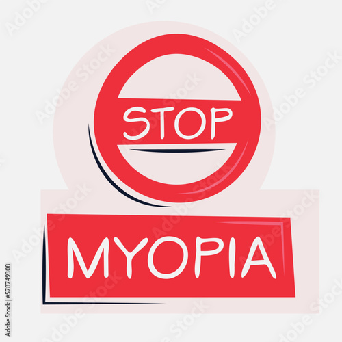 Warning sign (Myopia), vector illustration.