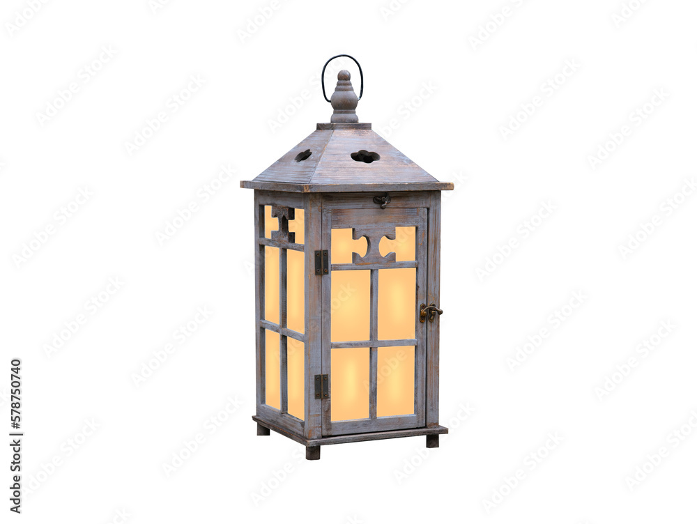 wooden flashlight for a candle is isolated on a white background wooden flashlight for a candle is isolated on a white background