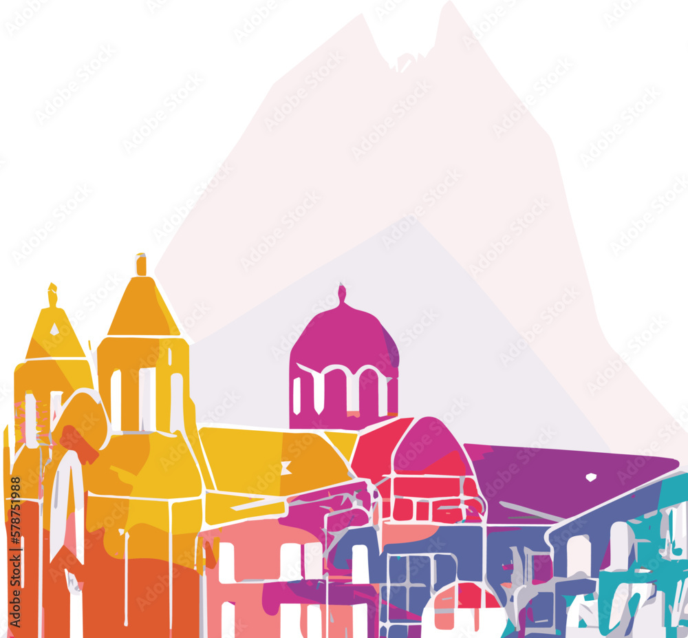 Fototapeta premium Nicosia, Cyprus Art Sketch Illustration