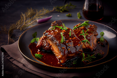 Pork ribs with barbecue sauce 02
