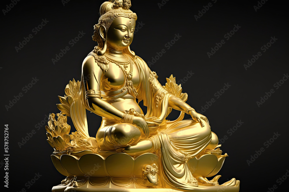 the Bodhisattva buddha sitting on lotus, generative AI