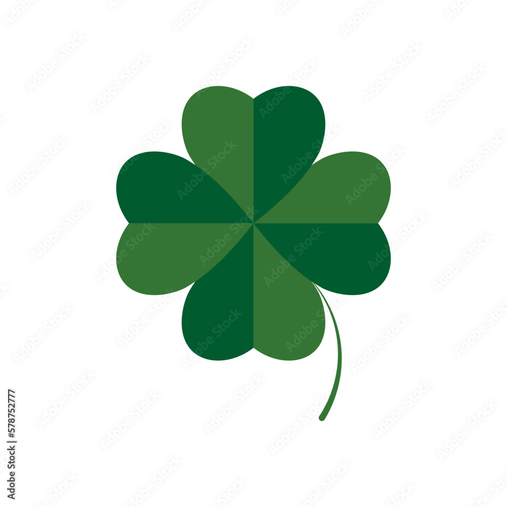 Clover icon, isolated symbol on white background. St. Patricks Day sign, clover with four leaf, vector illustration Clover icon, isolated symbol on white background. St. Patricks Day sign, clover with four leaf, vector illustration