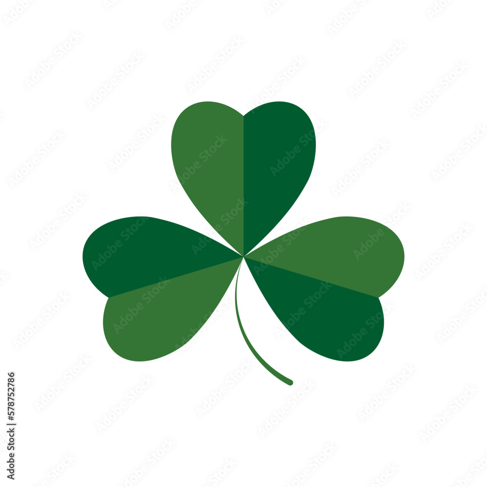 Clover icon, isolated shamrock on white background, St. Patricks Day sign, clover with three leaf, vector illustration Clover icon, isolated shamrock on white background, St. Patricks Day sign, clover with three leaf, vector illustration