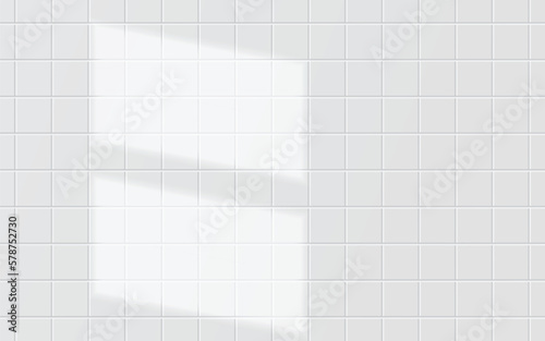 White wall tiles window sun...