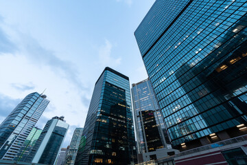 modern office building in hong kong china