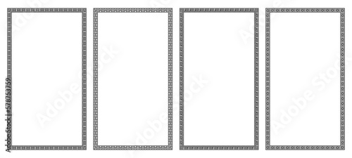 Ancient greek black border with seamless meander pattern