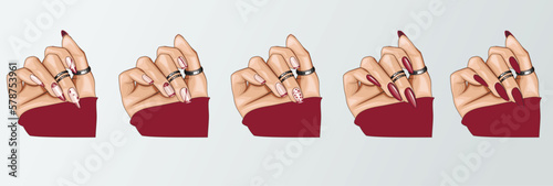 Female Hand with Beautiful Manicure and Rings