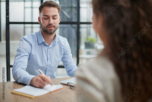 business man sitting at his desk in the office