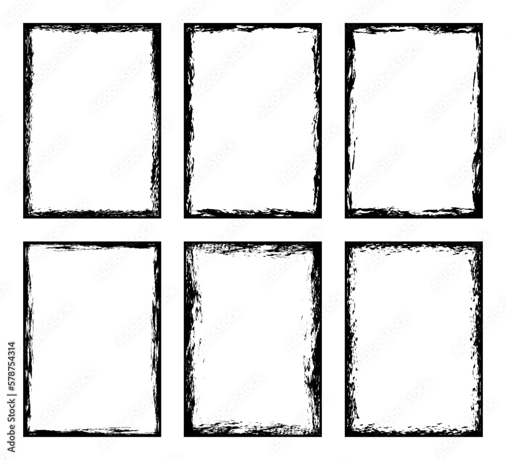 Grunge rectangle border frame collection