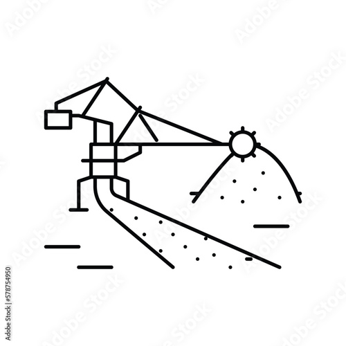 stacker reclaimer steel production line icon vector illustration