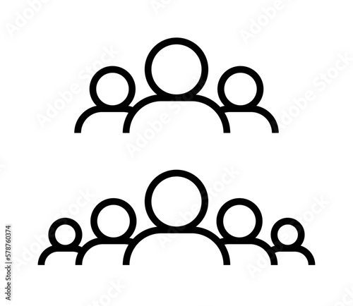 Team Icon. Group of People. Editable Stroke Vector Icons. 