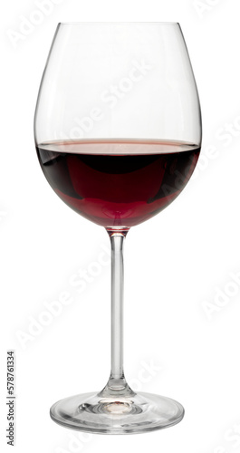 Goblet glass of red wine