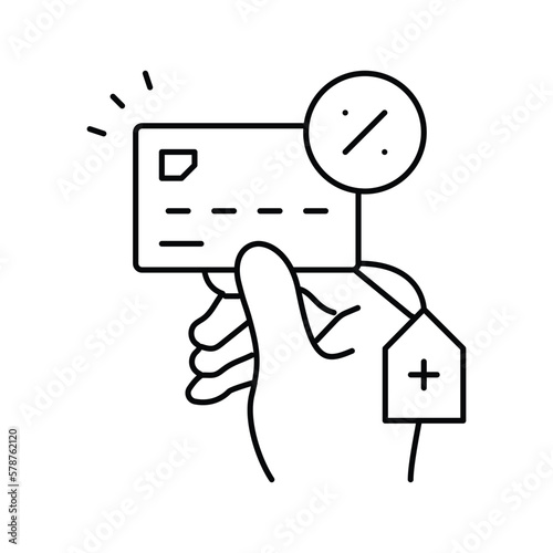 overdraft payment line icon vector illustration