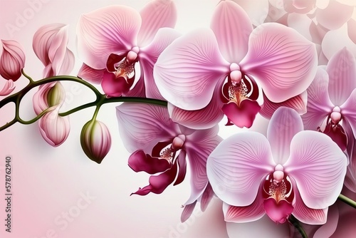Beautiful white  purple  pink orchids