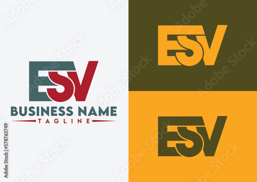  Letter ESV logo design, ESV letter logo photo