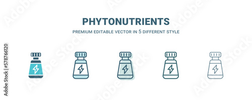 phytonutrients icon in 5 different style. Outline, filled, two color, thin phytonutrients icon isolated on white background. Editable vector can be used web and mobile
