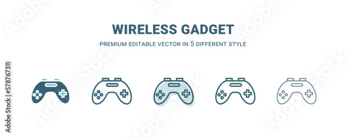 wireless gadget icon in 5 different style. Outline, filled, two color, thin wireless gadget icon isolated on white background. Editable vector can be used web and mobile