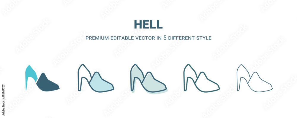 hell icon in 5 different style. Outline, filled, two color, thin hell icon isolated on white background. Editable vector can be used web and mobile hell icon in 5 different style. Outline, filled, two color, thin hell icon isolated on white background. Editable vector can be used web and mobile