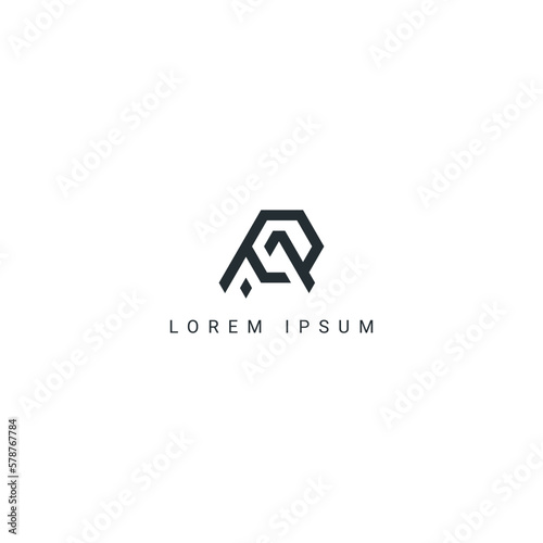 Abstract PA AP letter simple style business logo design vector template.