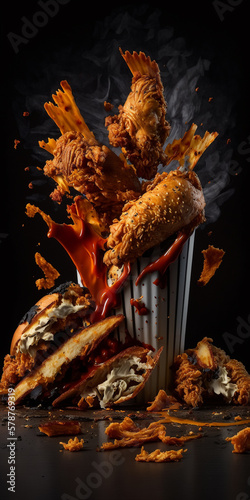 Fried Chicken created with Generative AI Technology
