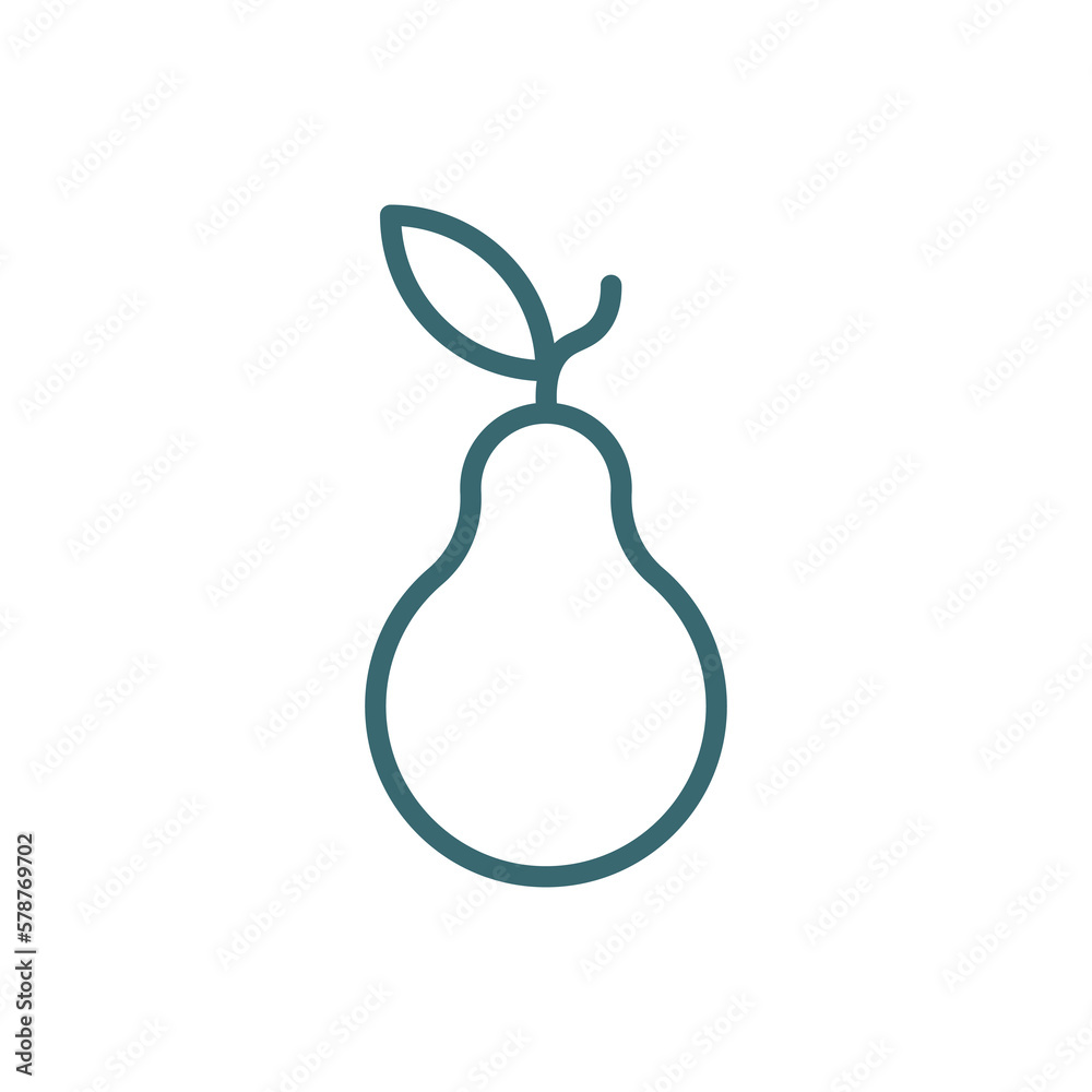 pear icon. Thin line pear icon from vegetables and fruits collection. Outline vector isolated on white background. Editable pear symbol can be used web and mobile pear icon. Thin line pear icon from vegetables and fruits collection. Outline vector isolated on white background. Editable pear symbol can be used web and mobile