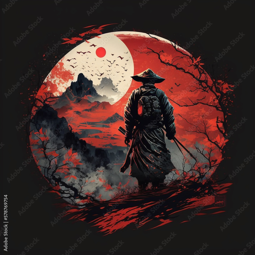 Samurai created with Generative AI Technology Samurai created with Generative AI Technology