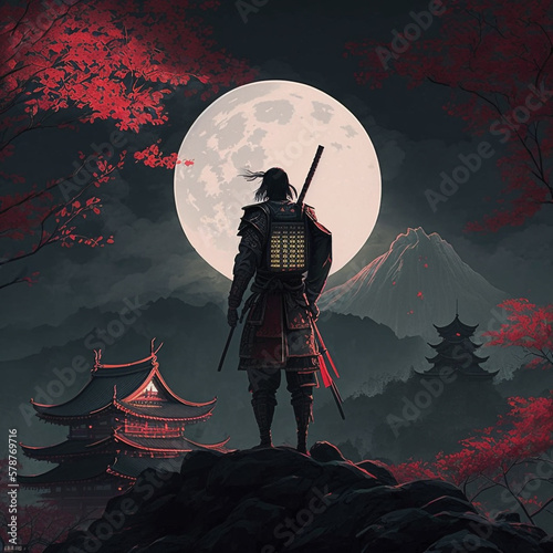 Samurai created with Generative AI Technology	