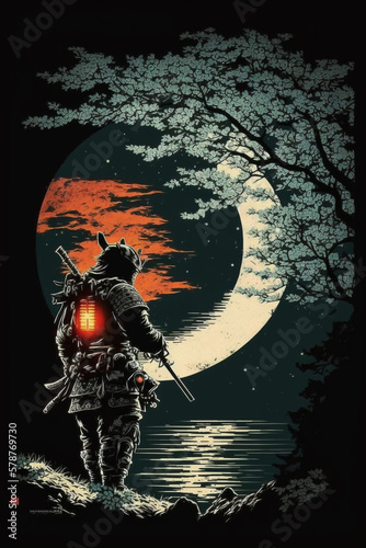 Samurai created with Generative AI Technology	