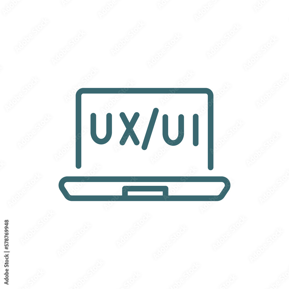 ux design icon. Thin line ux design icon from information technology collection. Outline vector isolated on white background. Editable ux design symbol can be used web and mobile ux design icon. Thin line ux design icon from information technology collection. Outline vector isolated on white background. Editable ux design symbol can be used web and mobile