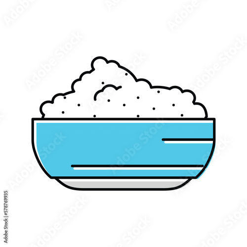 cottage cheese milk product color icon vector illustration