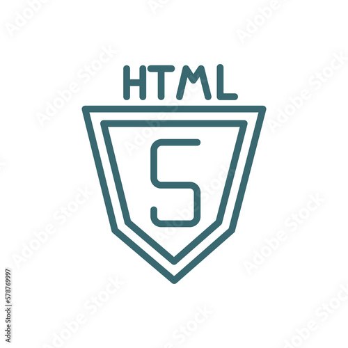html5 icon. Thin line html5 icon from information technology collection. Outline vector isolated on white background. Editable html5 symbol can be used web and mobile
