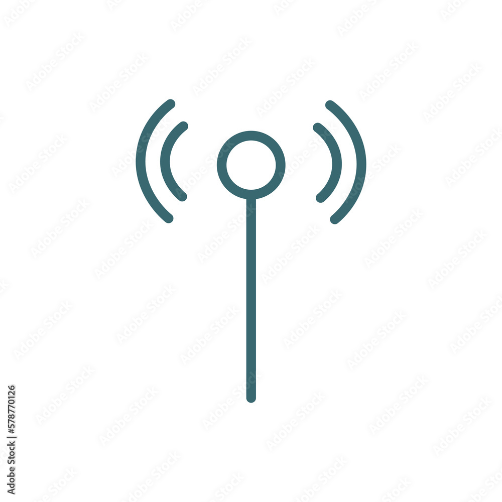 antenna signal icon. Thin line antenna signal icon from technology collection. Outline vector isolated on white background. Editable antenna signal symbol can be used web and mobile