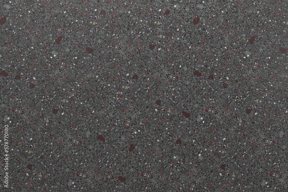 Terrazzo flooring seamless pattern. Texture of classic Italian type of floor in Venetian style composed of natural stone, granite, quartz, marble, glass and concrete, 3d rendering
